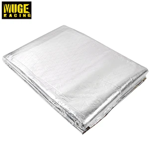 1pcs Car Hood Engine Firewall Heat Mat Deadener Sound-Proofing Deadening 140cm x100cm Aluminum Foil Sticker RS-ENL009