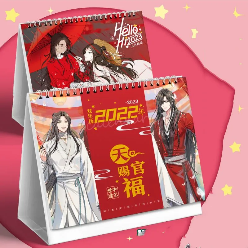 

Heaven Official’s Blessing Desk Calendar Anime Hua Cheng Calendario 2023 Double Sided Calendars Organizer Office School Supplies