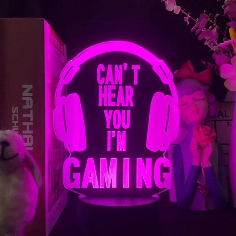 

3D Night Lamp Gaming Room Desk Setup Lighting Decor on the Table Game Console Icon Remote Control Bedside Light for Kids Gift