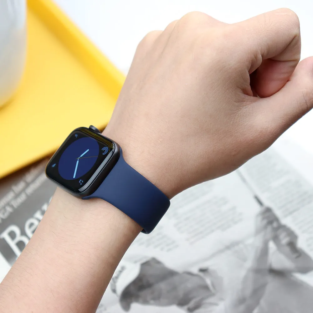 Фото Силиконовый ремешок для Apple Watch Band 45 мм Ultra 2 49 мм 44 мм 40 мм 41/38/42 мм спортивный браслет correa iwatch series 10 9 8 7 6 5 4 SE №4