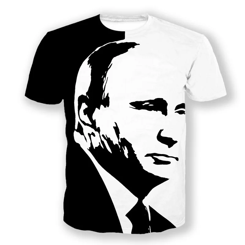 

Russian Leader Владимир Владимирович Путин Vladimir Putin Printed T-shirt Summer O Neck Pullover Short-sleeved Shirt Oversized