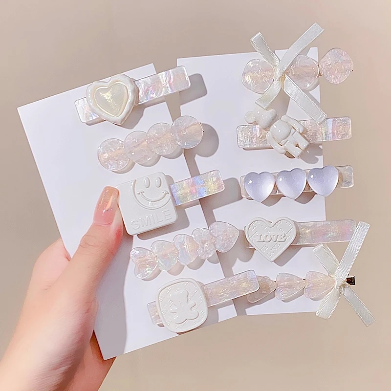 

Women Elegant Acetate Heart Geometric Hairpins Sweet Hair Decorate Barrettes Cute Hair Clips Hairgrips Fashion Hair Accessories