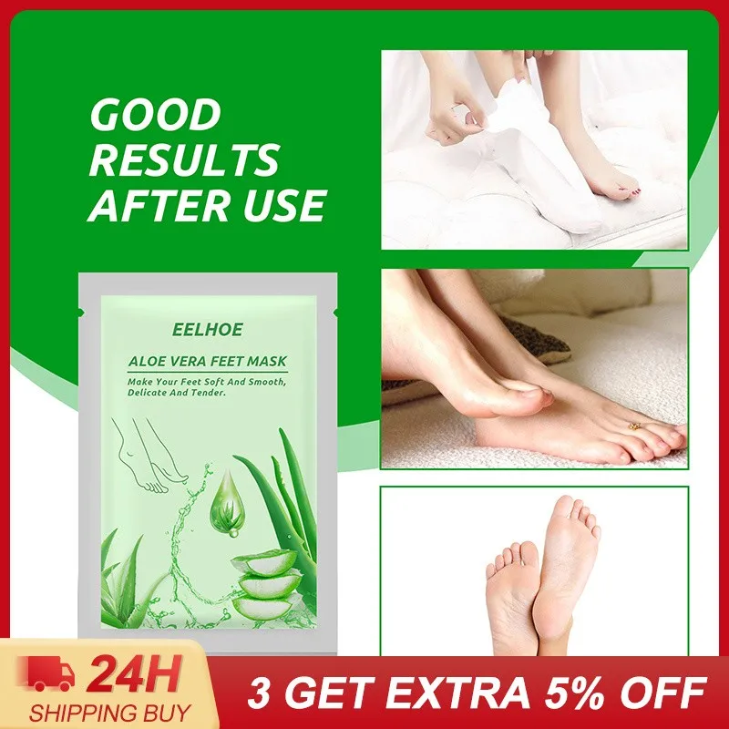 

1/2/3 Pairs Aloe Vera Foot Masks Moisturizing Peeling Dead Skin Anti Crack Heel Pedicure Whitening Feet Care Tools TSLM1