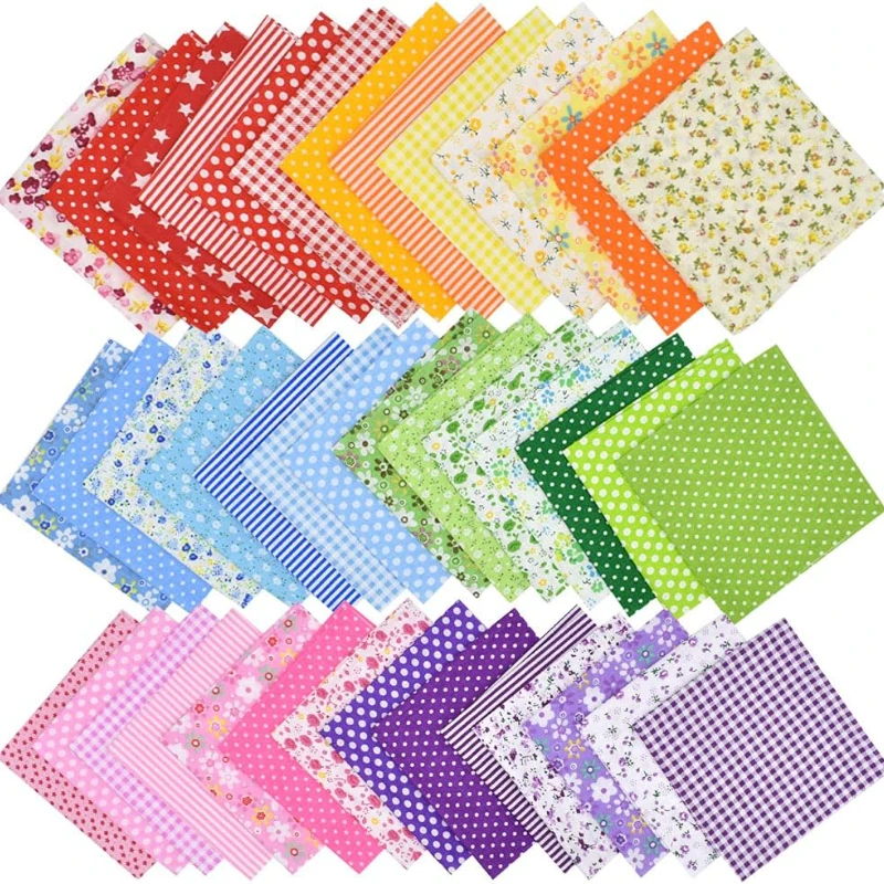 

42Pcs 10"x10" Quilting Cotton Fabric Squares Sheets Pre-Cut Floral Craft Fabric DIY Sewing Scrapbooking Quilting Craft Patchwork