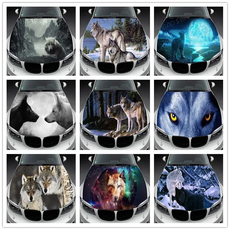 Wolf Car Hood Decal Vinyl Sticker Abstract Cool Graphic Wrap Truck Bonnet