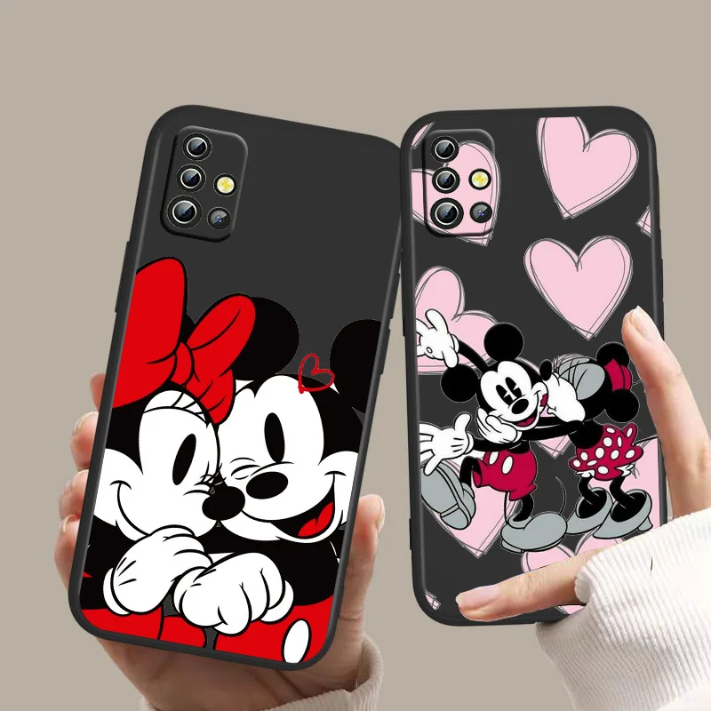 

NEW Mickey and Minnie Phone Case For OPPO Find X2 X3 X5 Lite Neo Pro Reno2 Reno4 Reno5 Reno6 Reno7 Black Funda Cover Soft Back