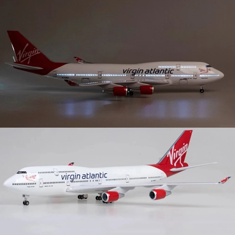 Модель самолета B747 масштаб 1/150 британская девственная путь 47 см самолёт из литой
