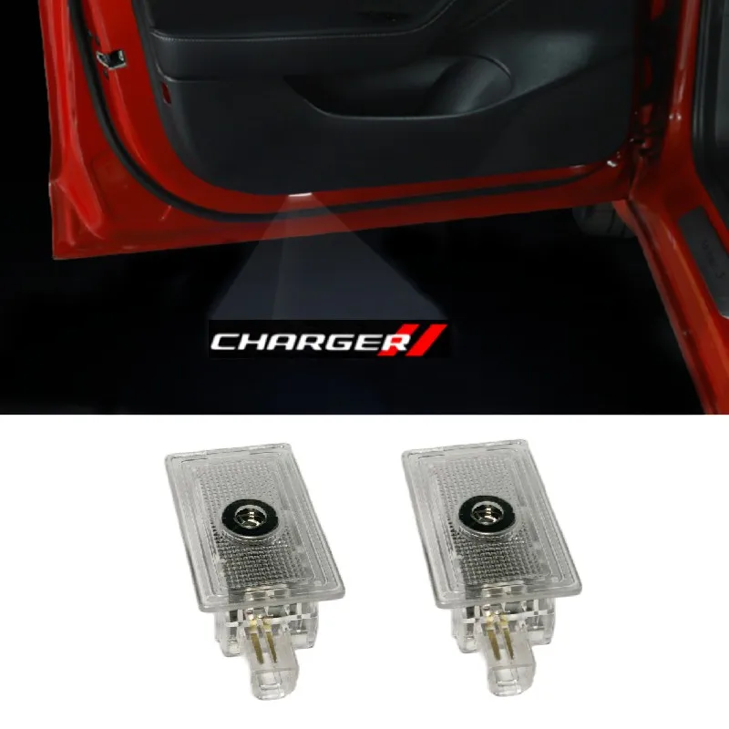 

2Pcs Car Interior Accessories LED Door Projector Welcome Lights Ghost Shadow Lamp For Dodge Charger Logo