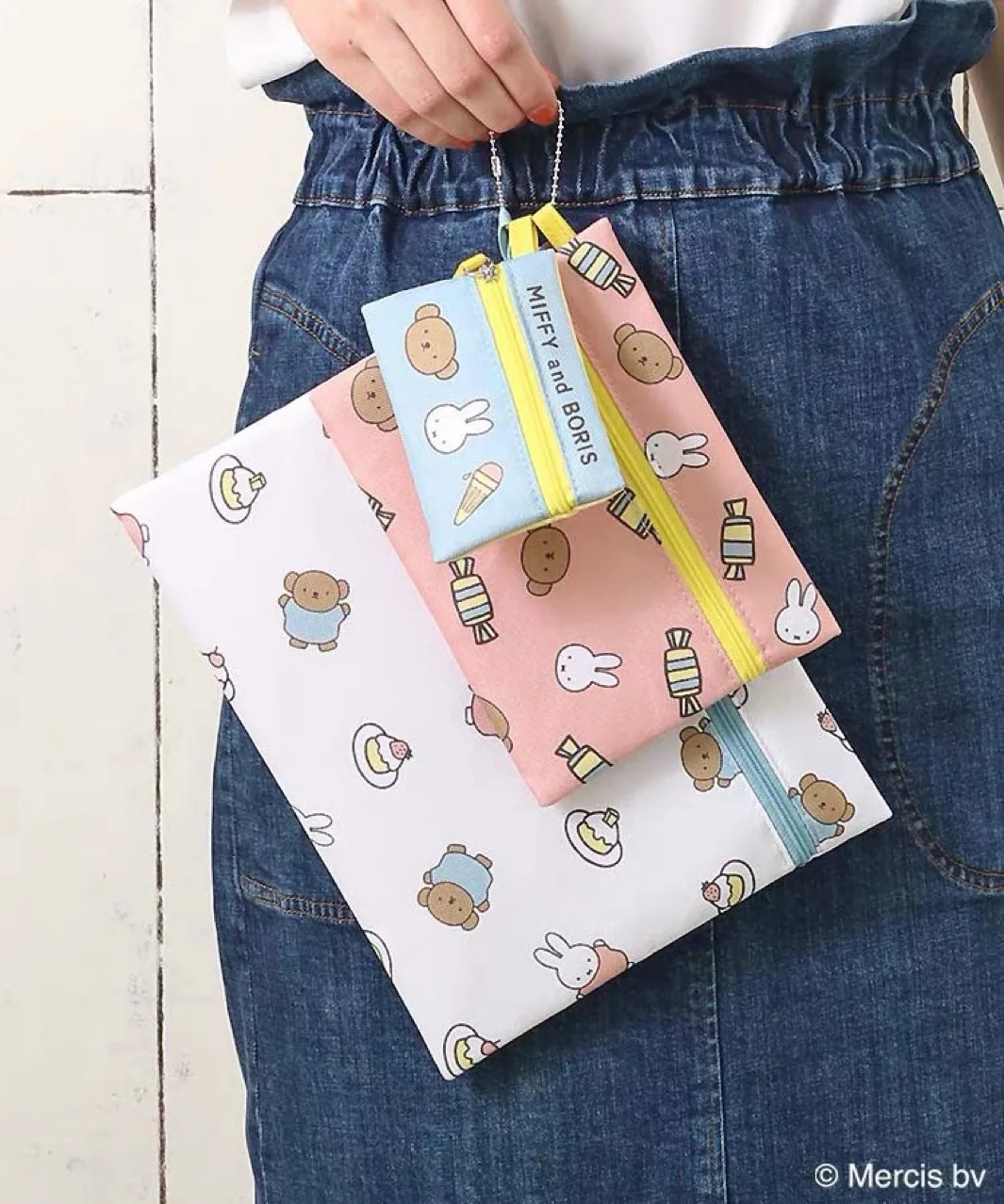 Kawaii Miffy 3 комплекта канцелярских принадлежностей сумка для хранения сертификатов