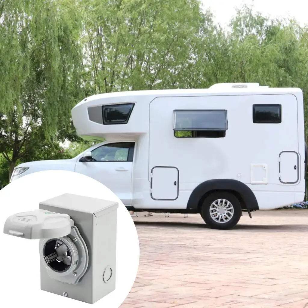 

Коробка для розеток RV, 125 Закрытая Запираемая панель для розеток RV для улицы, погодозащищенная вилка для трейлера rv Travel Trailer