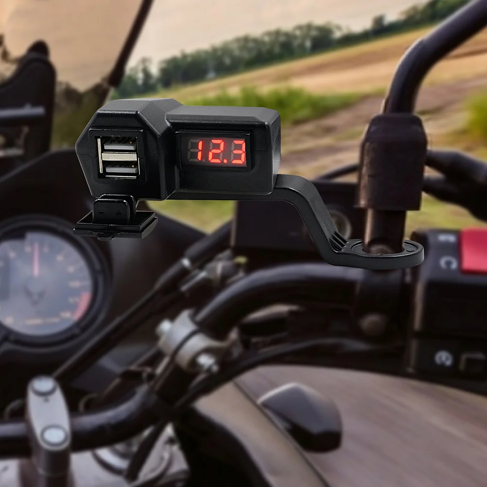 

1 Pc Motorcycle 5V 3.4A Voltage Display Dual USB Voltmeter Adapter for Motorbike