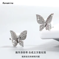 zircon butterfly earring earrings earrings new 2021 korean temperament advanced female ins color earbone clip without ear holes