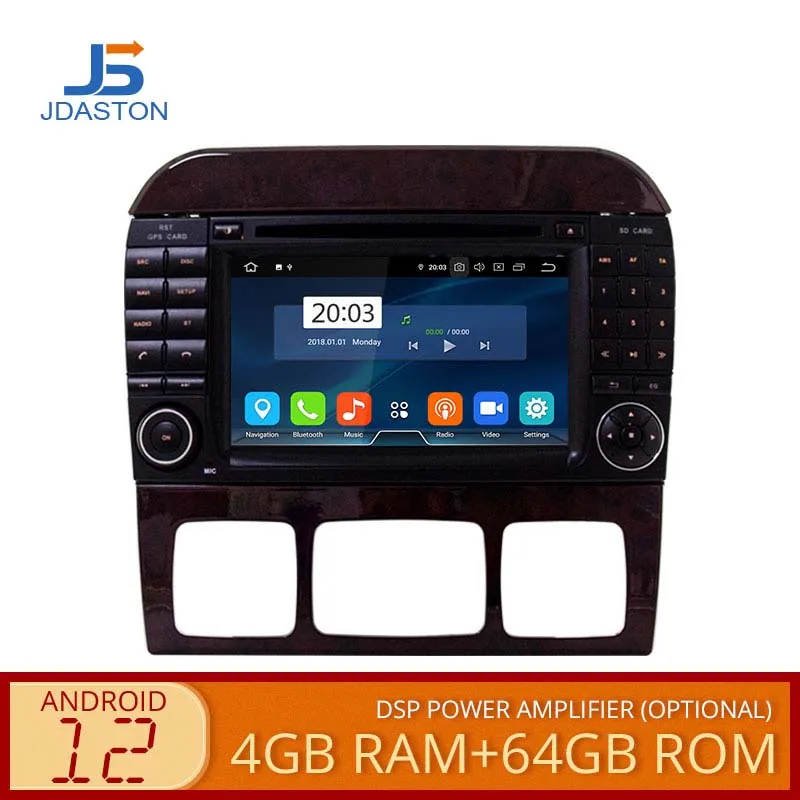 

JDASTON Android 12 Автомобильный DVD-плеер для Mercedes Benz W220 W215 S класс S280/S320/S350/S400 мультимедийный GPS стерео 2 Din автомагнитола