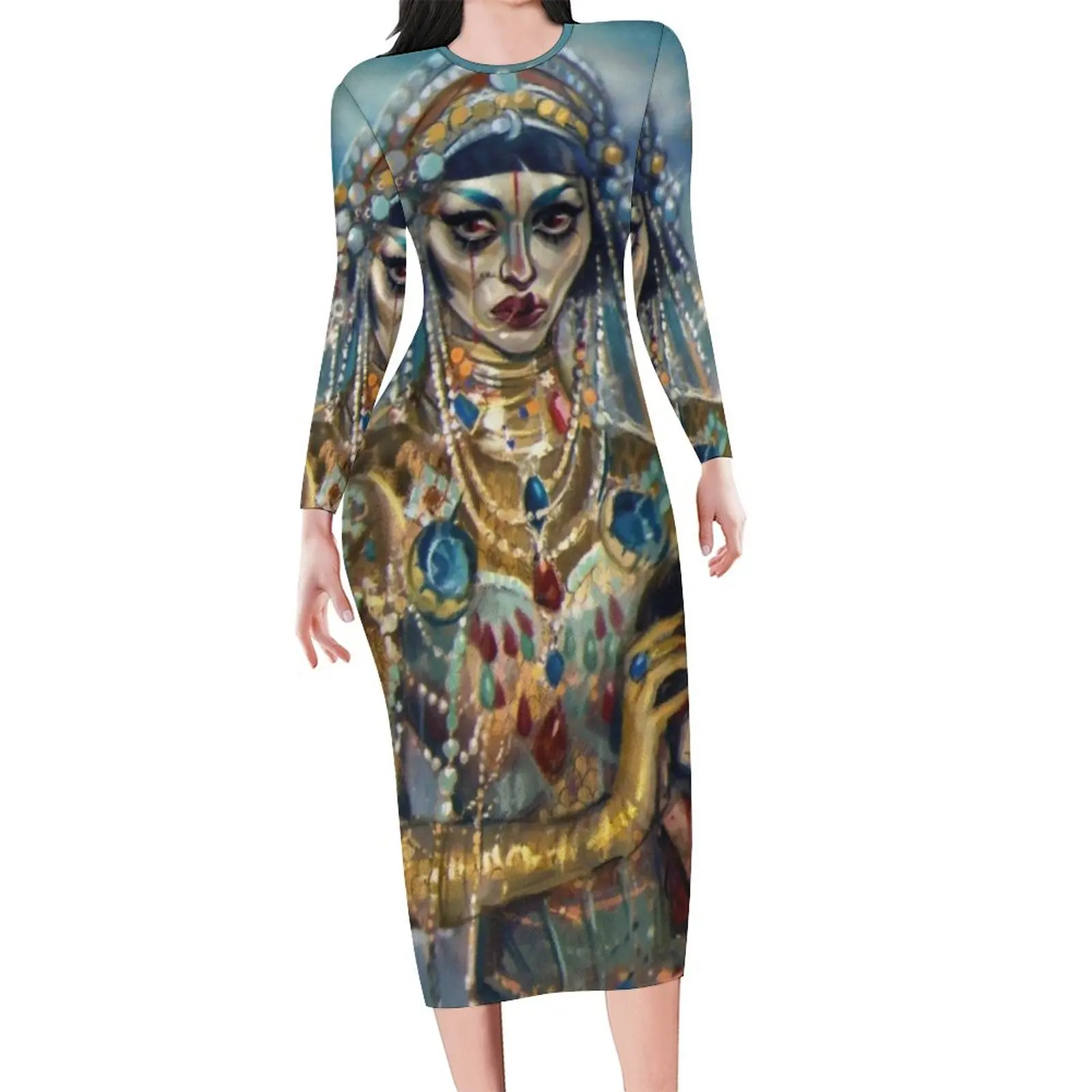 

Love Death Robots Bodycon Dress Spring TV Series Animation Pretty Dresses Long Sleeve Print Street Wear Dress Large Size 6XL