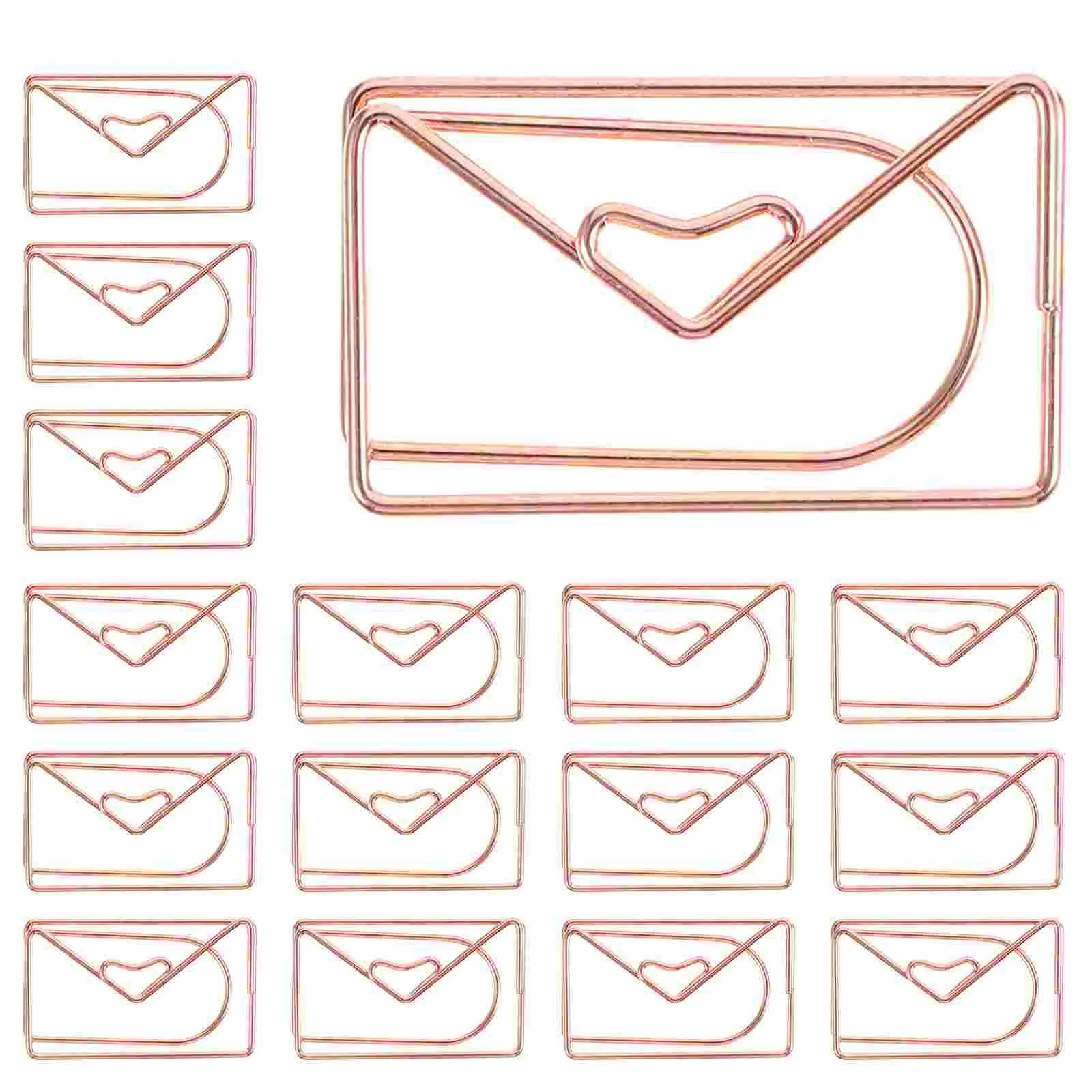 

20pcs Metal Paper Clips Mini Binders Shaped Wire Pin Memo Clamp Document Organizing For Office Stationery Supplies ( 28MM Rose )