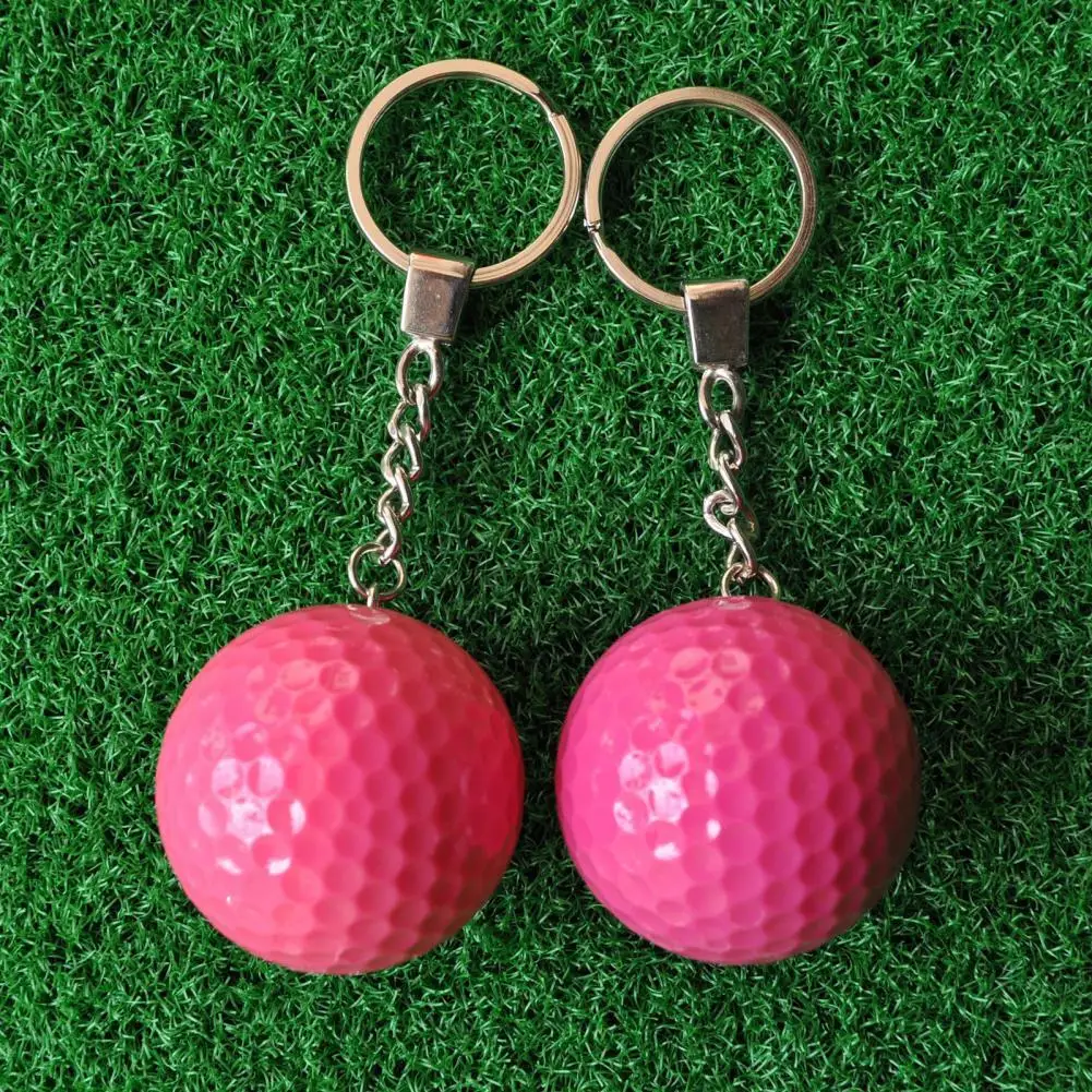

Pendant Keychain Good Stereoscopic Effect Lightweight Colorful Golf Ball Burrs-free Key Ring Key Ring for Gifts