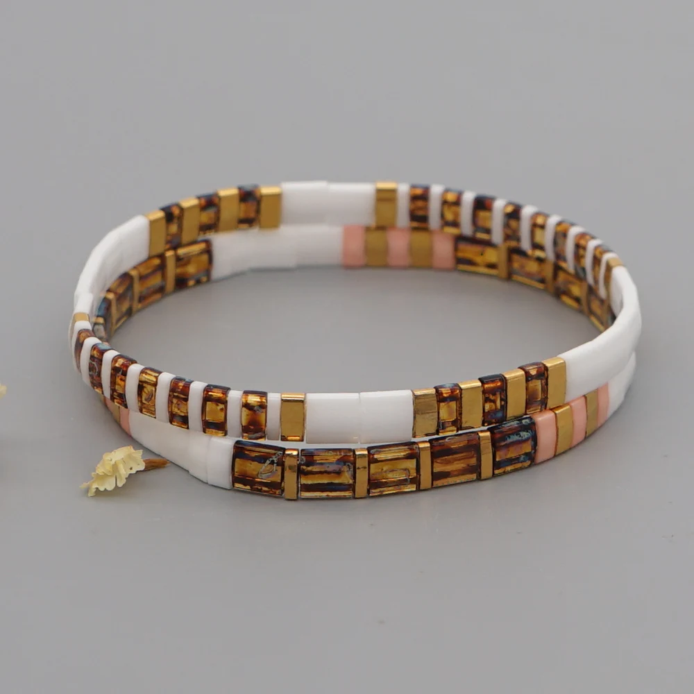 

YASTYT Tila Beads Bracelet Boho Ladies Jewelry Real Tila Bead Bracelets Bohemian Chic Jewellery Stretchy Beaded Pulseras