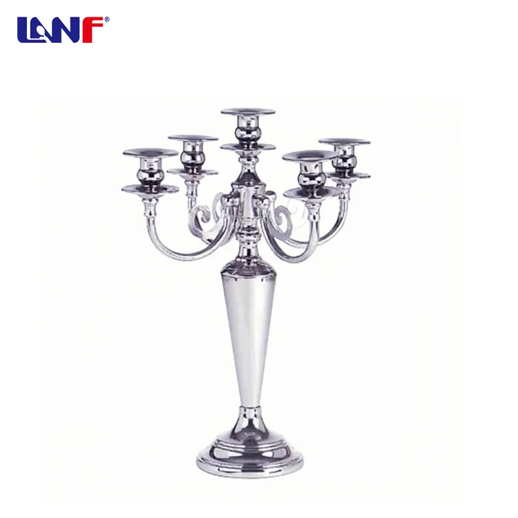 

European style three head stainless steel candlestick decoration restaurant candlelight dinner props creative metal handicraft