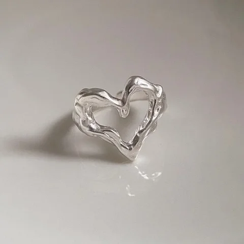 Серебряное сердце кольцо 925