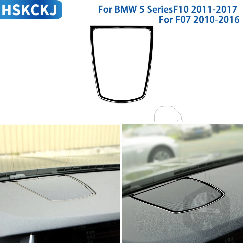 

For BMW 5 Series GT F10 2011-2017 F07 2010-2016 Accessories Car Black Plastic Instrument Horn Frame Trim Sticker Decoration
