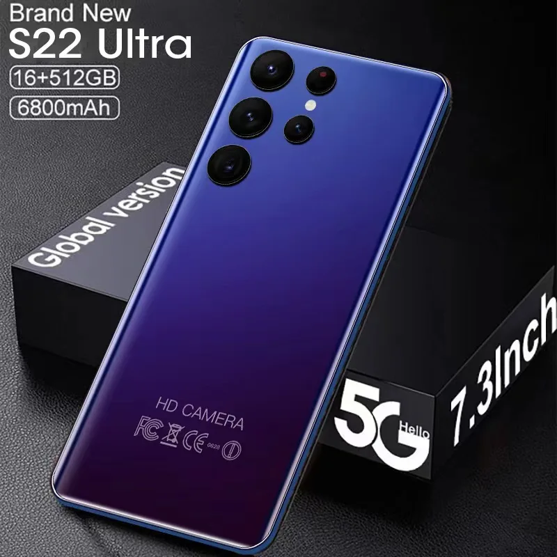 Phone S22+ Ultra 7.3 HD Full screen android smartphone 16GB+1TB Mobile phone 5G cellphone 24+48MP HD camera Fashion Smart phone