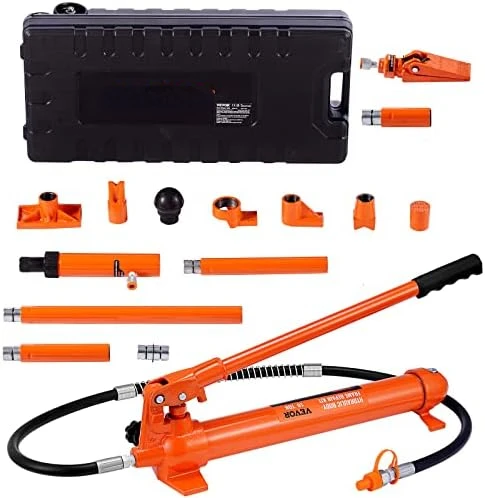 

Ton Porta Power Kit, Hydraulic Ram with , Car Jack with 4.6 ft/1.4 m Oil Hose, Bent Frame Repair with Storage Case for Automoti