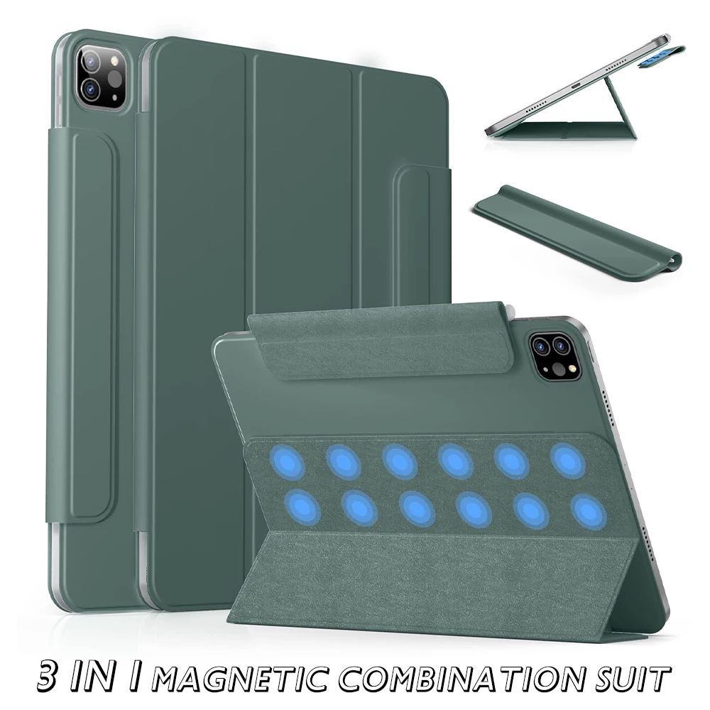 For iPad 10th Air 5 4 Case Detachable Magnetic Back Smart Capa Pro11 Mini 6 Full Split Buckle Anti-bending