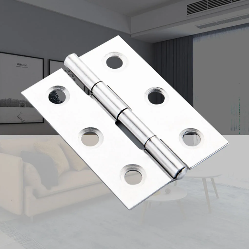 1 Set 2-inch Stainless Steel Cabinet Hinges Hardware Easy Installation Durable Firm Universal Flat Hinge 2-inch 2-hole
