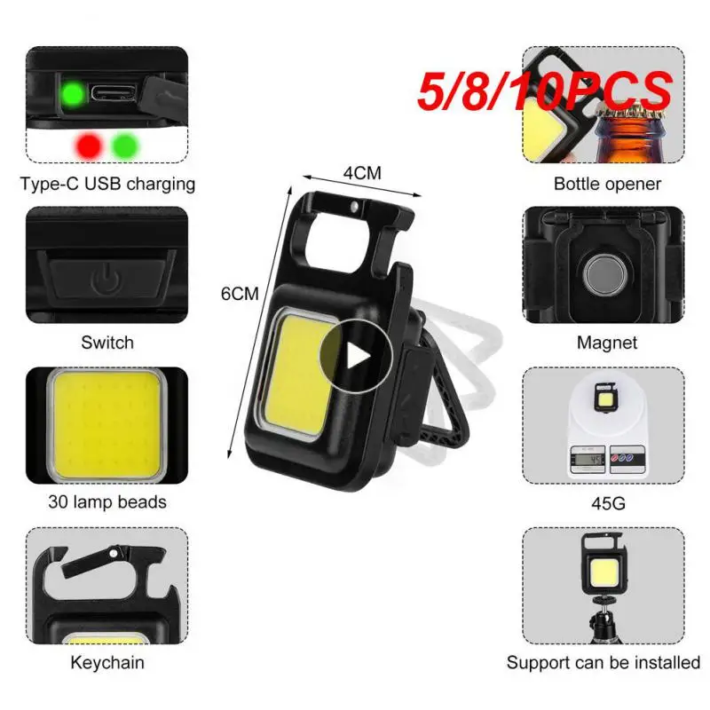 

5/8/10PCS For Hiking Genshin Impact Flashlight Tactical Multitool Keychain Flashlight Home Appliance Outdoor Camping Camp