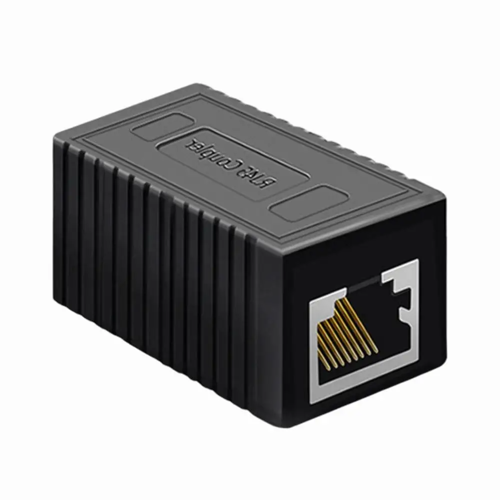 

Черный практичный двойной разъем RJ45 для сетевого кабеля, универсальный разъем Ethernet, профессиональный для ноутбука