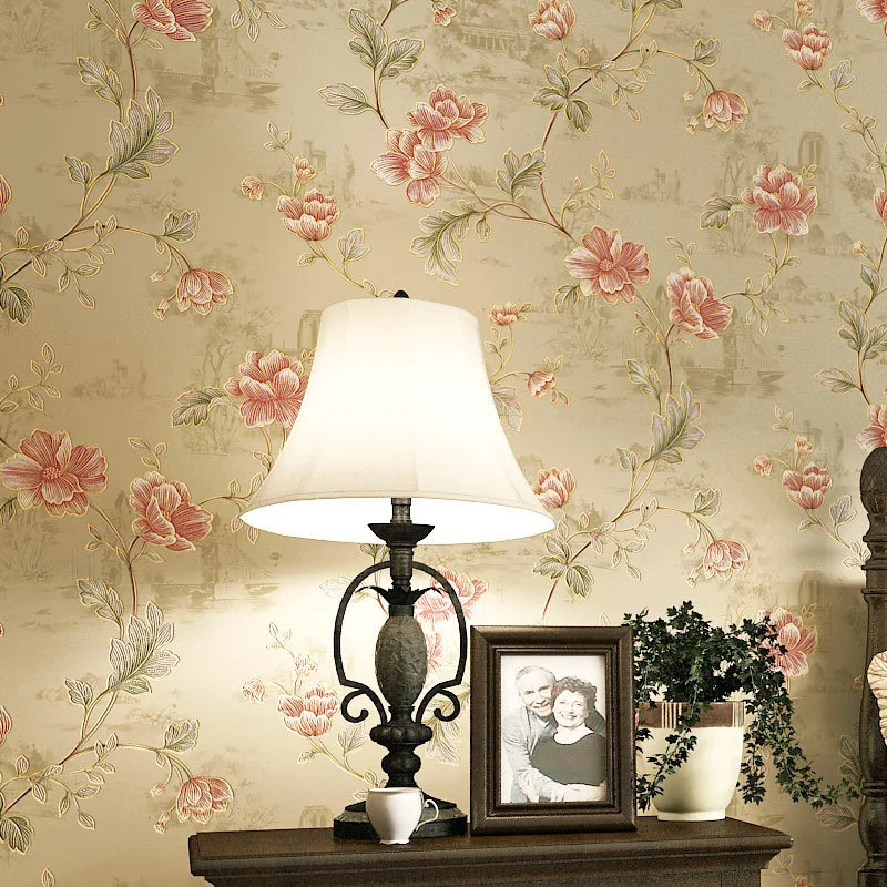 

Pastoral Non-woven Wallpaper Small Floral Bedroom Hotel Hotel Project Special Clearance Processing Wallpaper Wallpap