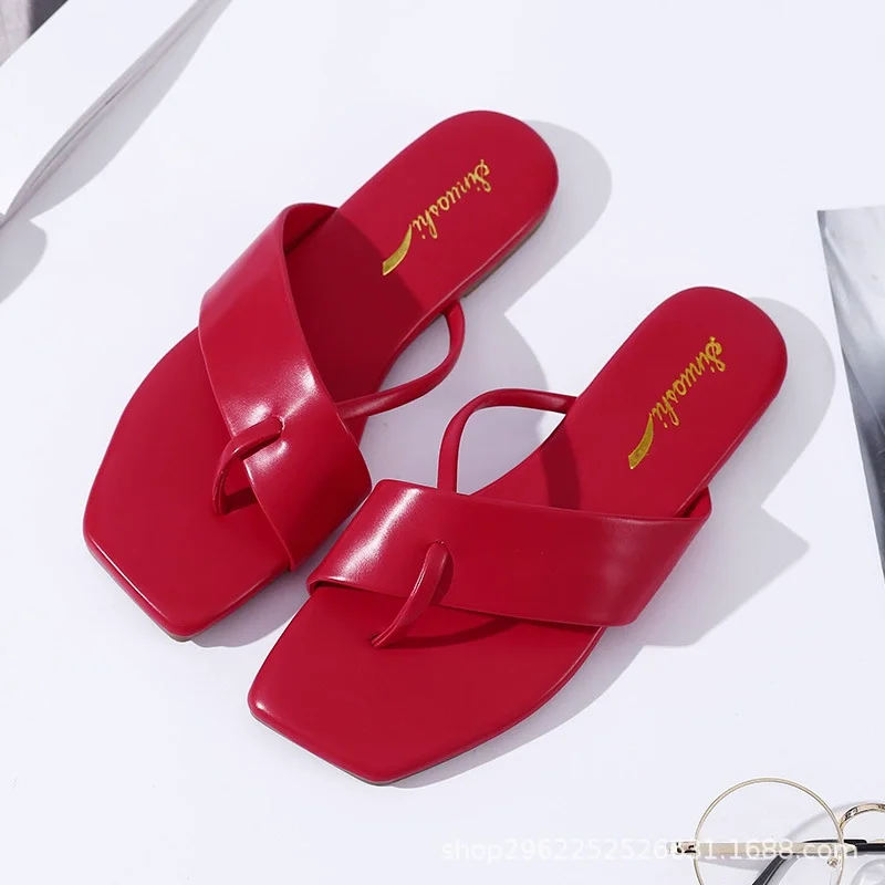 Woman Slipper Summer Fashion Casual Non-Slip Couple Flip Flops Breathable Beach Elegant Ladies Single Shoes Comfortable Slippper
