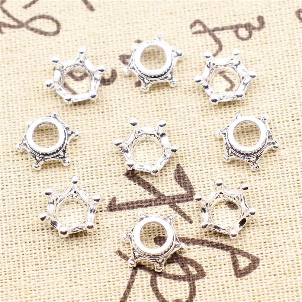 

10pcs Antique Silver Color 14x14mm Crown Charms Handmade Jewerly Diy