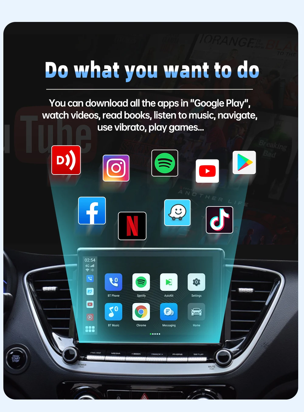AiLinkBox CarPlay Ai Box Andoroid 11 Беспроводной Android Авто Netflix YouTube IP TV Smart Tv приставка GPS для Kia VW |