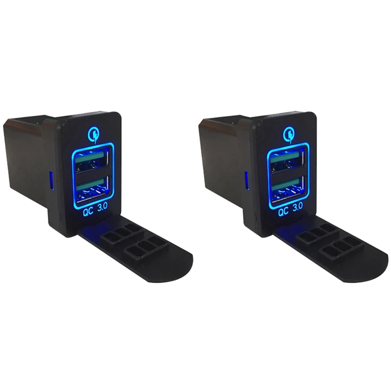 2 шт. автомобильное зарядное устройство с 3 USB-портами