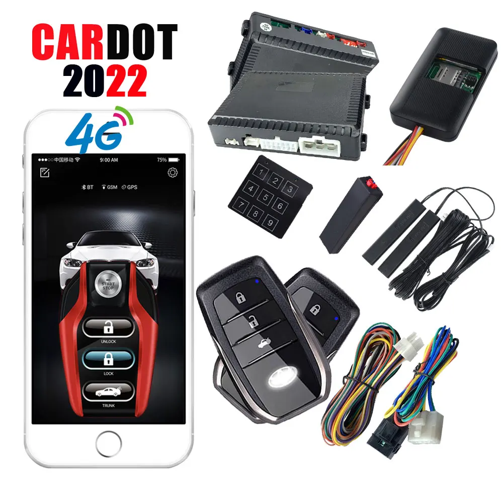 

Cardot 4G Smart Phone App Control Auto Accessory Security Alarm Car Online GPS Tracking Remote Start Stop Smart Key Central Lock