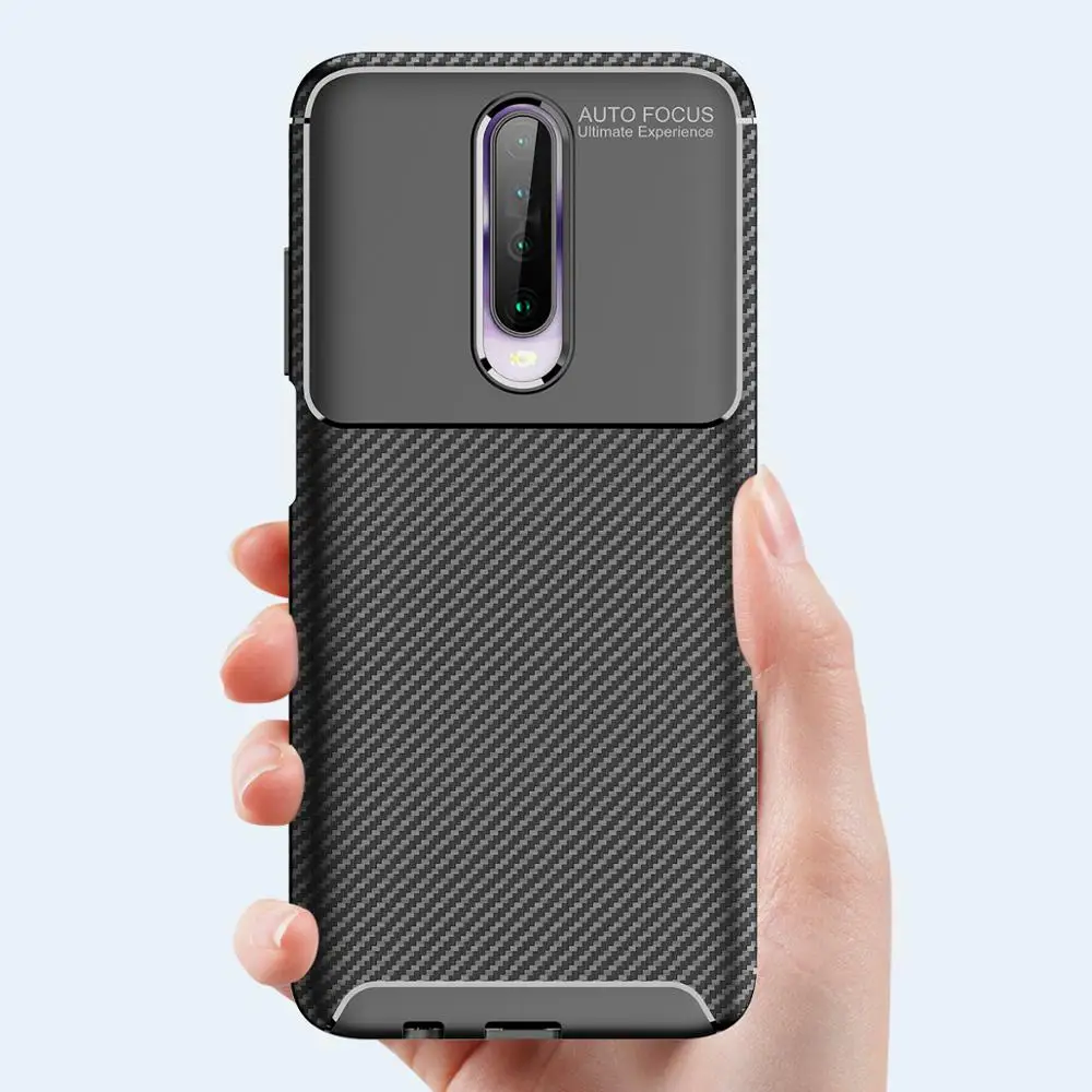 

For Xiaomi Mi Poco F2 Pro Shockproof Case Carbon Fiber TPU Silcone Case for Redmi K20 K30 Note 9 Pro 9s 8T 10X Pro 5G Back Cover