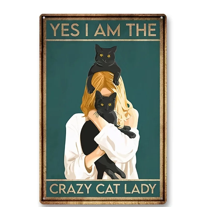

Funny "Cat Theme Cat Lover", Retro Vintage Metal Tin Aluminum Sign Poster with Artworks, Funny Home Family Restaurant Decor