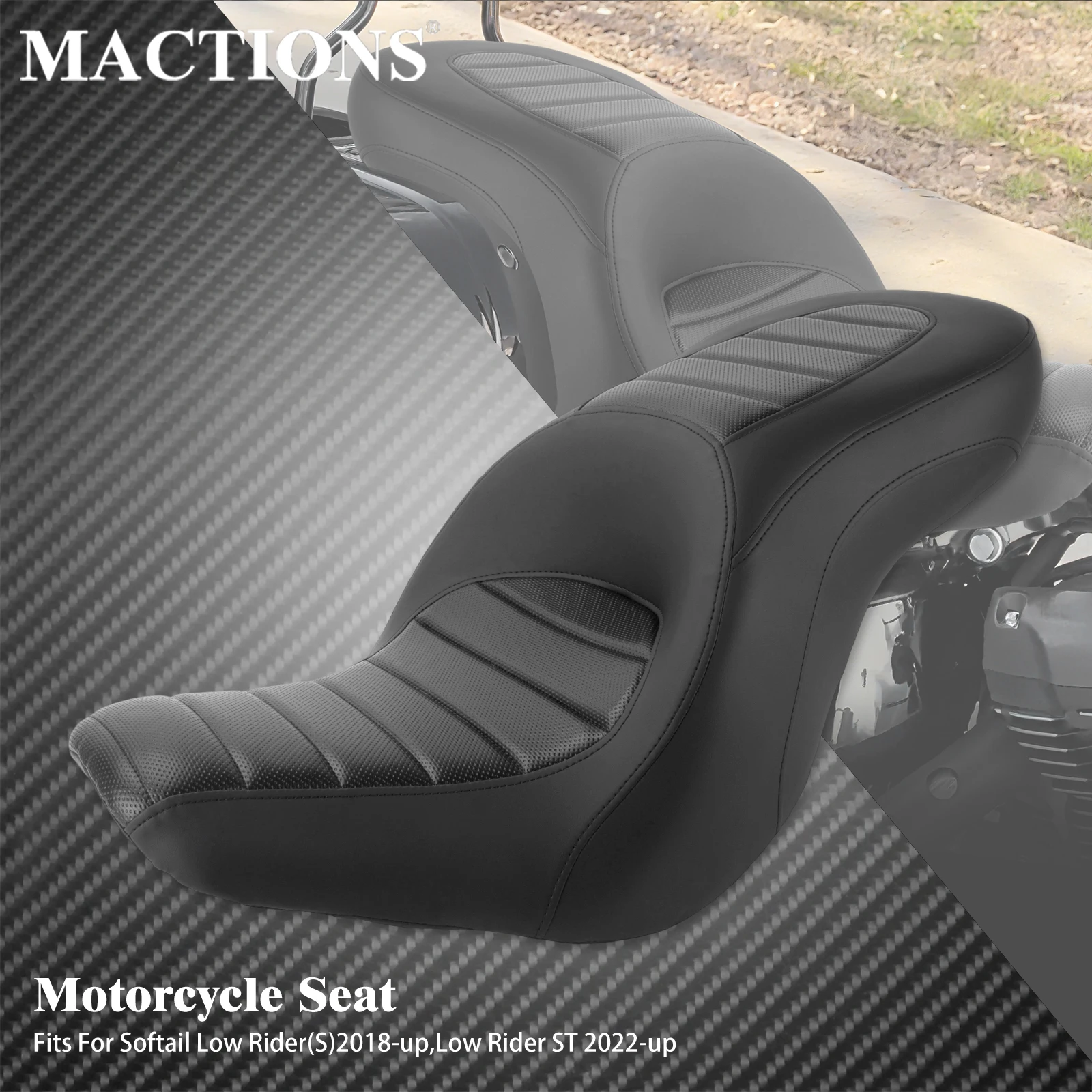 

Мотоциклетное сиденье для пассажира, переднее и заднее сиденье с двумя подушками для Harley Softail Sport Glide Low Rider S Low Rider ST 2018-24