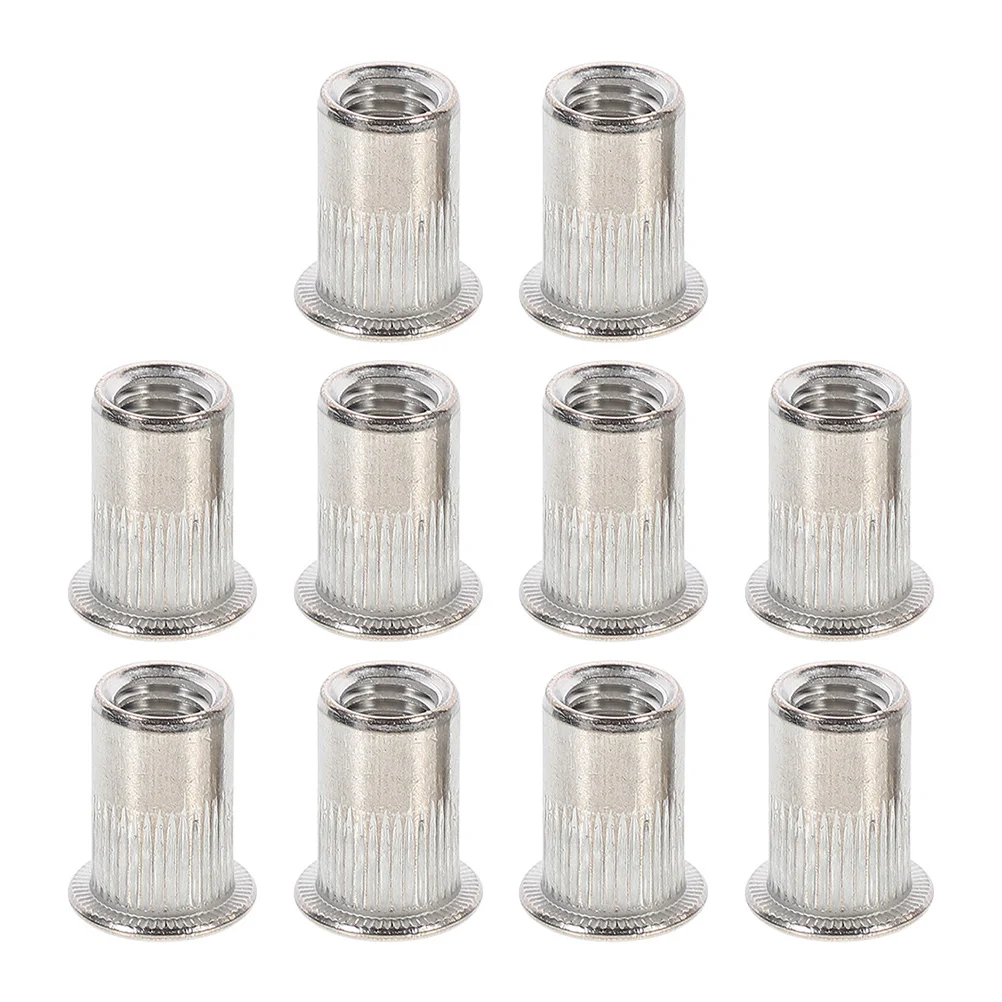 

10pcs Practical Rivet Nut Stainless Steel Nut Rivet Tool Nut with Flat Head