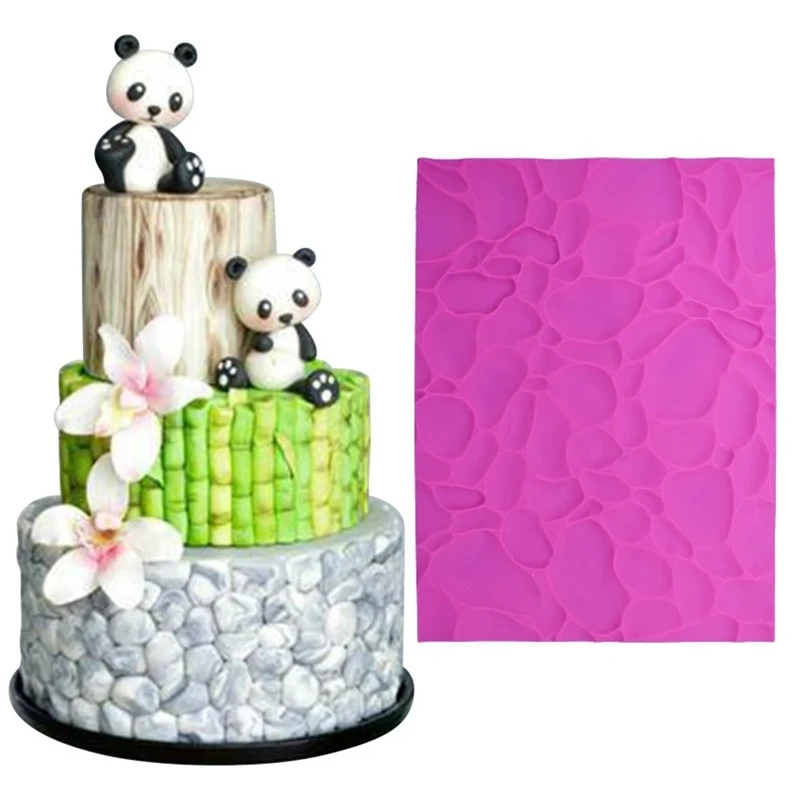 

NEW Cobblestone Wall Line Grain Shape Silicone Mold Printing Texture Mat Sugarcraft Fondant Mold Baking Decor Mold K762