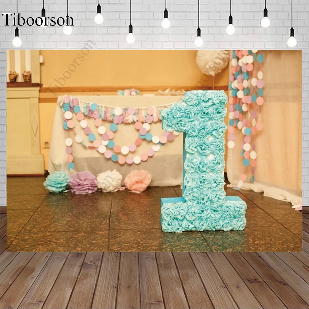 

Children 1st Birthday Backdrops Photography Portrait Prop Room Decor Flower Floor Baby Party Photocall Background Photo Poster