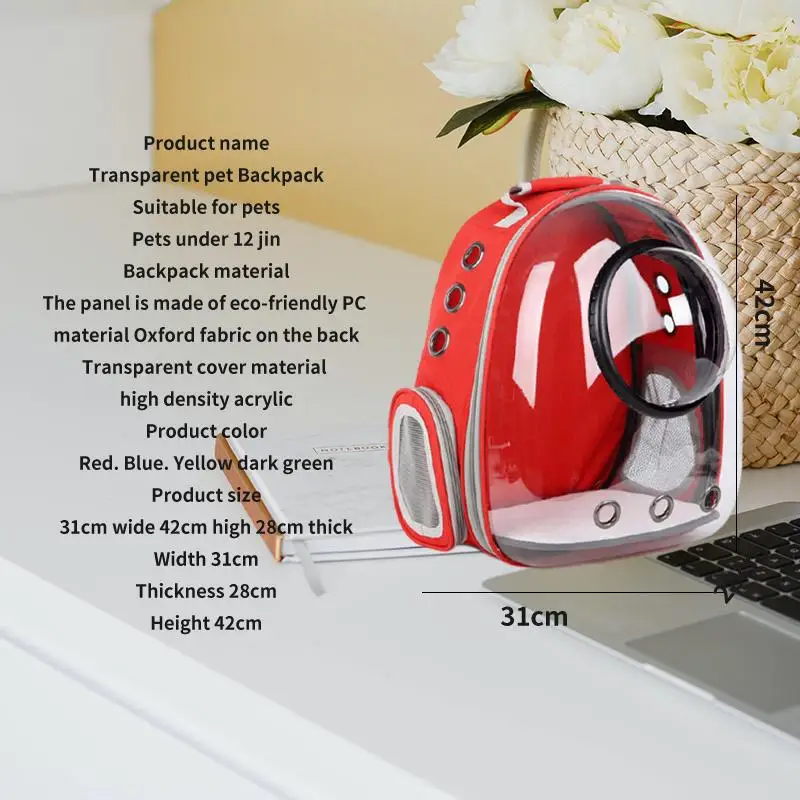 

Прозрачный рюкзак-переноска для кошек в виде капсулы с космическим капюшоном-идеальное решение для путешествий для вашего любимого человека