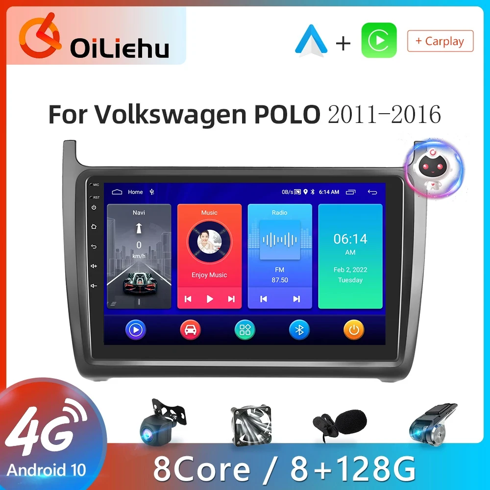 

Автомагнитола Oiliehu для Volkswagen POLO 2011-2016, мультимедийный видеоплеер, навигатор GPS, Android, 2din, 2 din, dvd