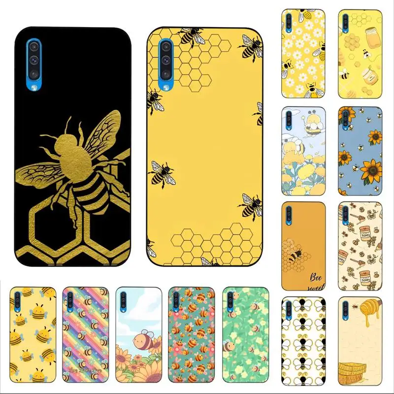 

Bee Art Print cute cartoon floral Phone Case for Samsung A51 01 50 71 21S 70 10 31 40 30 20E 11 A7 2018