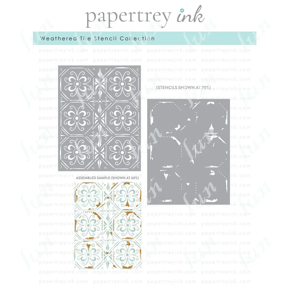 

Reusable Crafts Template Layering Stencils Weathered Tile Stencil Drawing Scrapbooking Coloring Embossed Album Decoration Make