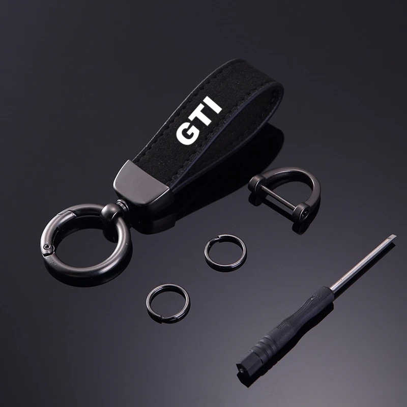 

For GTI Volkswagen VW Polo Golf R400 TCR MK2 MK4 MK5 MK6 MK7 Anti-lost Car Keychain Chic Personalized Leather Car Keyring