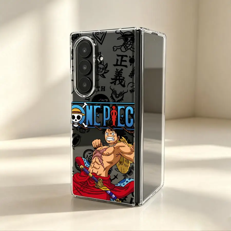 Фото Чехол для Samsung Galaxy ZFold3 ZFold7 ZFold6 ZFold5 Z Fold 7 6 5 4 3 ZFold4, прозрачный мягкий чехол для телефона, Angry Luffy Anime №5