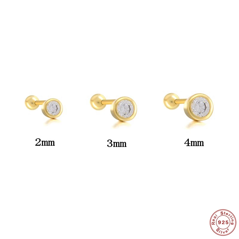 

Женские серьги-гвоздики из серебра 925 пробы, 3 шт./компл., 2 мм, 3 мм, 4 мм