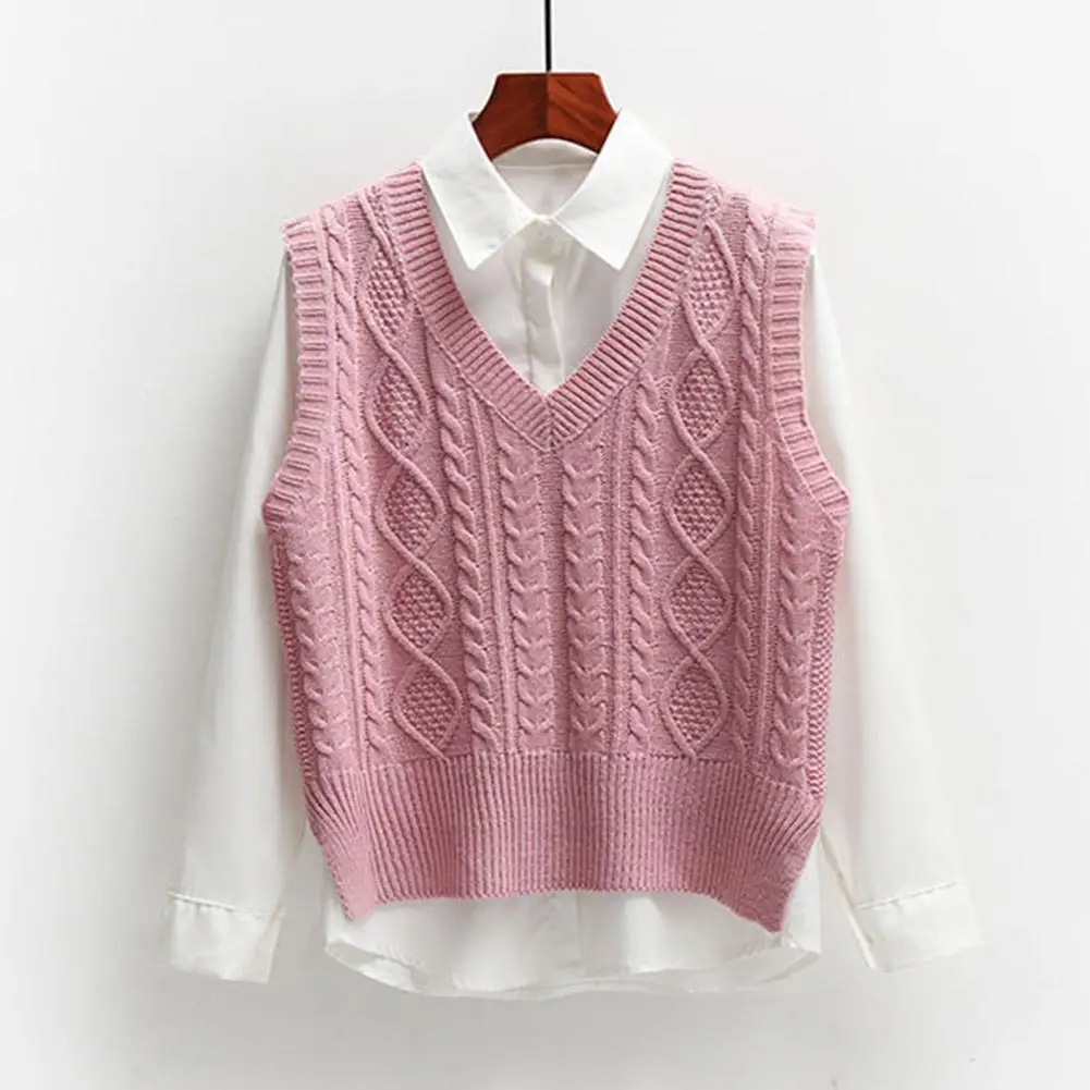 

Color Elasticity Leisure Women Comfortable Outwear Vest High Waistcoat Pure Top Sweater Stylish Vest Knitted